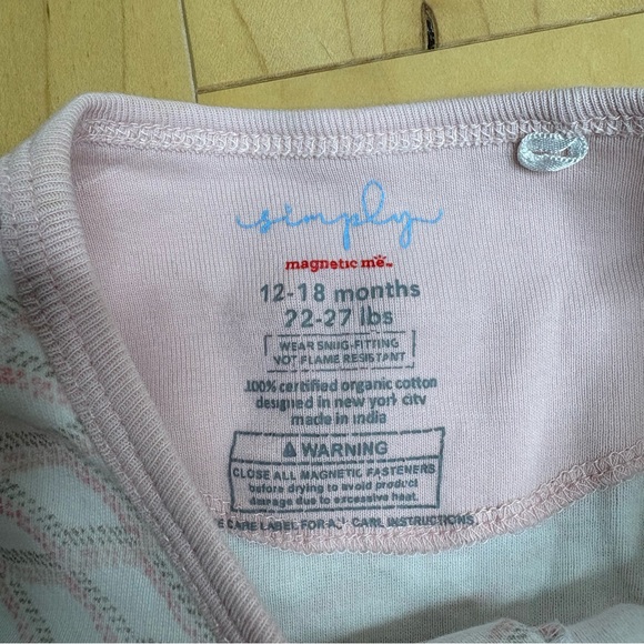 Girls Simply Magnetic Me Pink Print Sleeper Pajama - Picture 2 of 4
